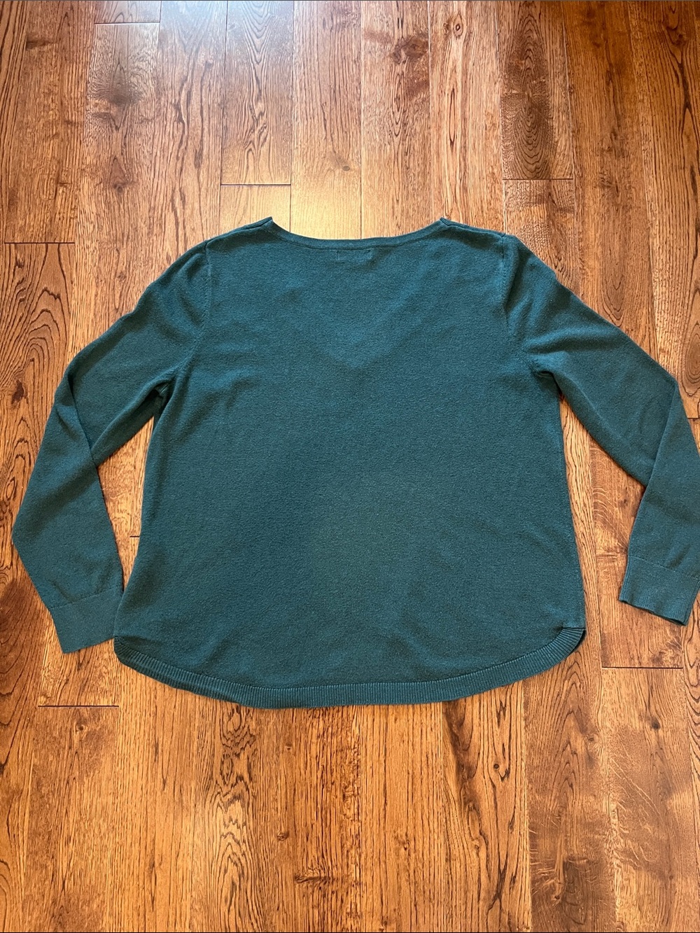 Reitmans Essentials Deep Green Crewneck Knit Sweater Size M - Picture 3 of 4